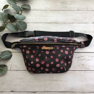 Juicy Couture Black Disty Rose Belt Bag Fanny Pack